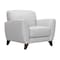 Armen Living Jedd Contemporary Chair in Genuine Dove Gray Leather with Brown Wood Legs LCJD1DV - alternate 1